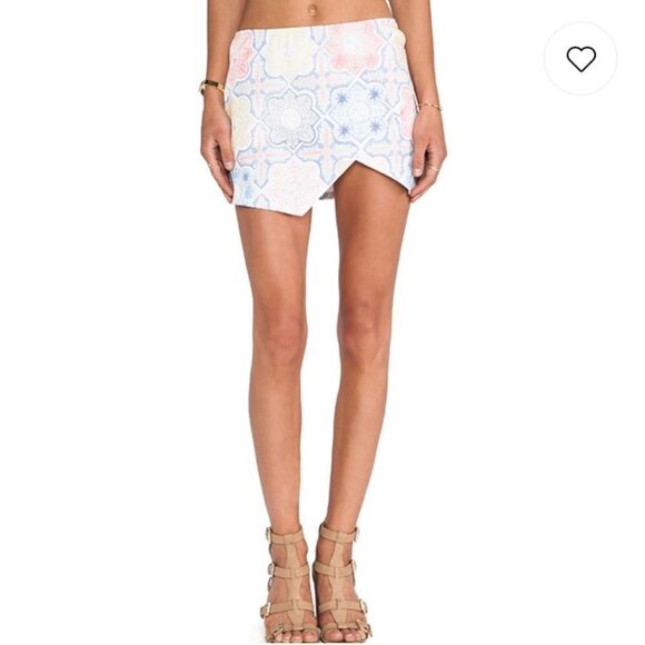 FOR LOVE & LEMONS Mosaic Ole Skirt, Tile Print- Size Large - Picture 2 of 11
